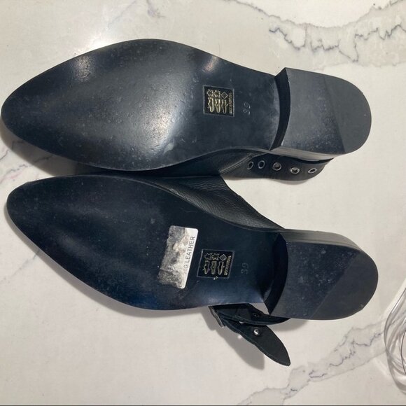 LA FEE Sz 39 Leather Slingback Mules with Buckle Closure NWOT - Picture 8 of 12